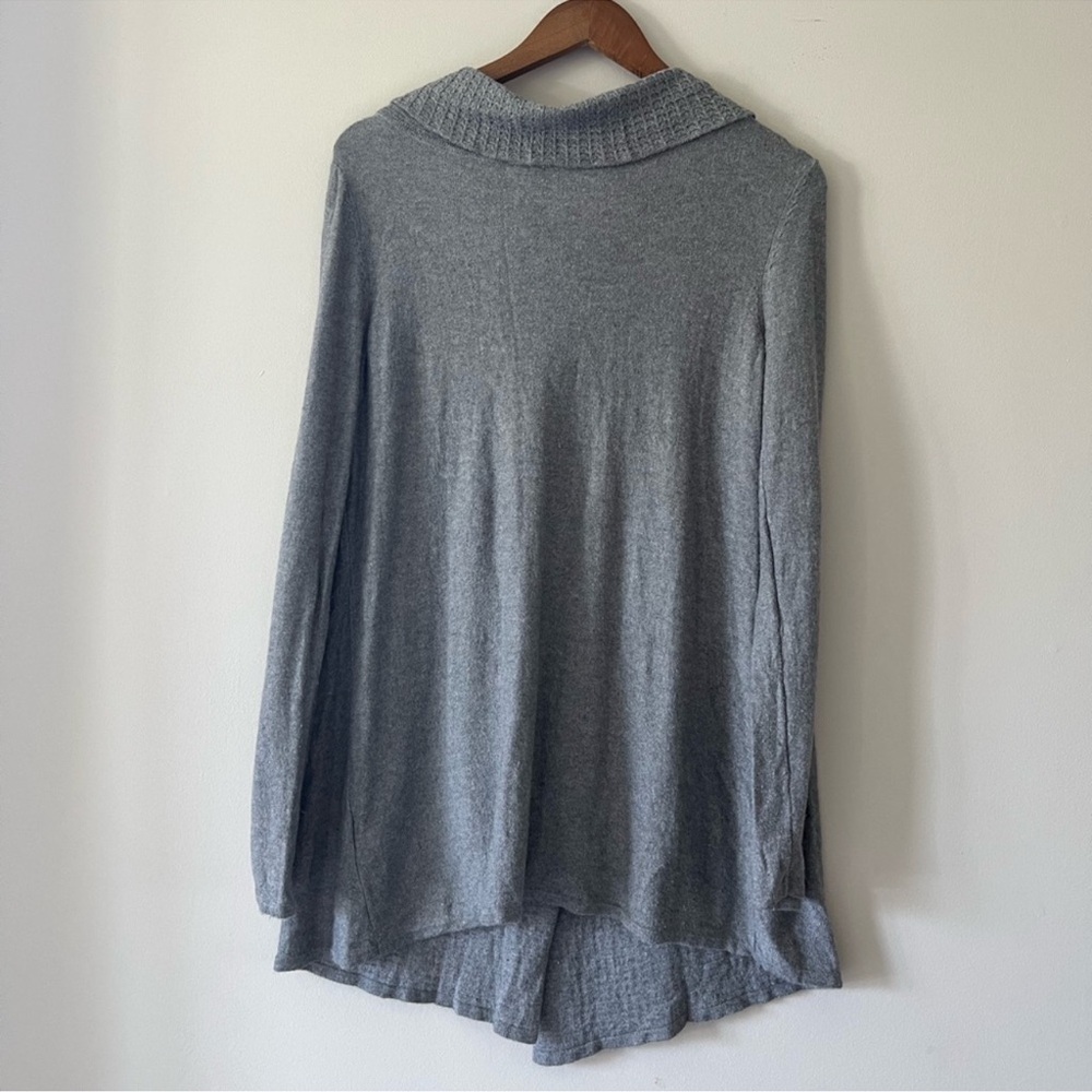 Soft Surroundings Miranda Gray Knit Wrap Cardigan Cowl Neck Size S - Picture 7 of 10